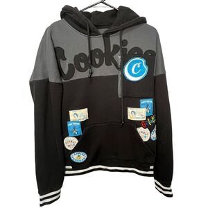 Cookies Streetwear Long Sleeve Hoodie With Flag Design And Patches